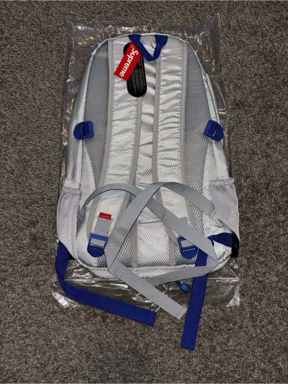 Sup Silver/Blue Mesh Backpack - Men's